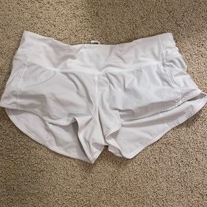 WHITE LULULEMON SHORTS